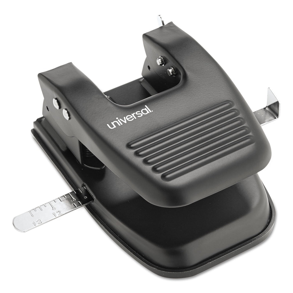 Universal 30-Sheet Two-Hole Punch, 9/32" Holes, Black