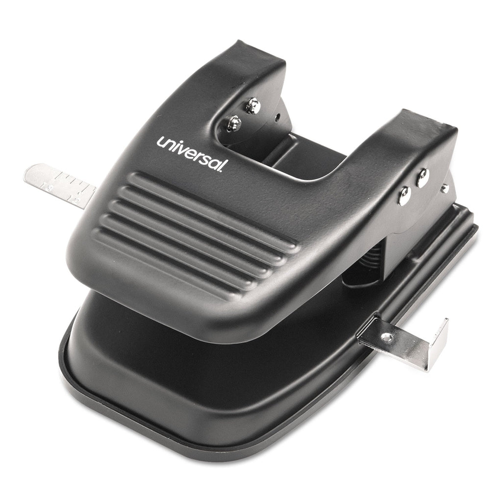 Universal 30-Sheet Two-Hole Punch, 9/32" Holes, Black