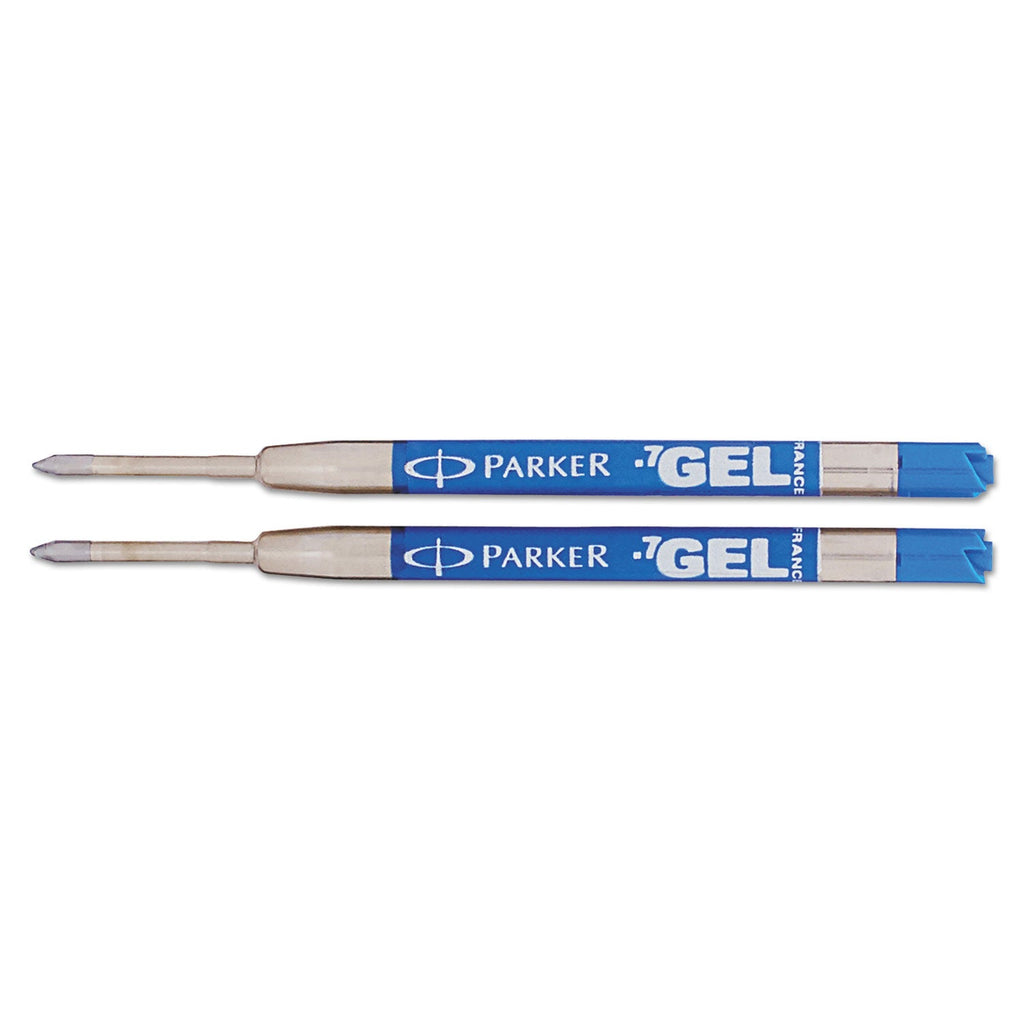 Parker Refill for Parker Retractable Gel Ink Roller Ball Pens, Medium Conical Tip, Blue Ink, 2/Pack