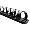 GBC CombBind Standard Spines, 1/4" Diameter, 25 Sheet Capacity, Black, 100/Box