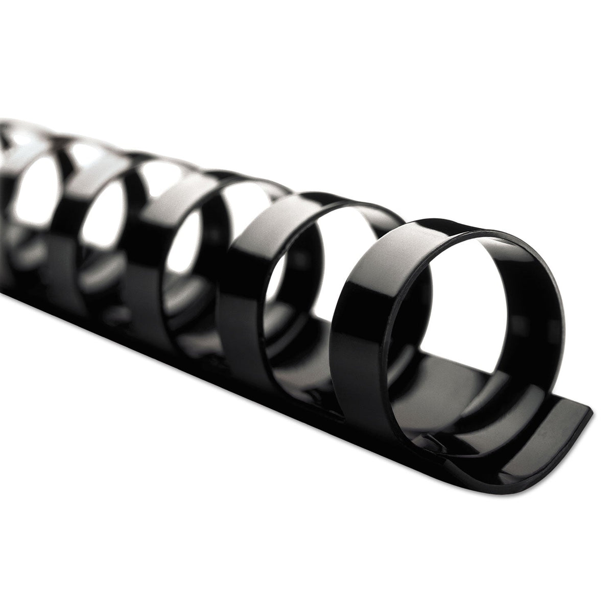 GBC CombBind Standard Spines, 1/2" Diameter, 90 Sheet Capacity, Black, 100/Box