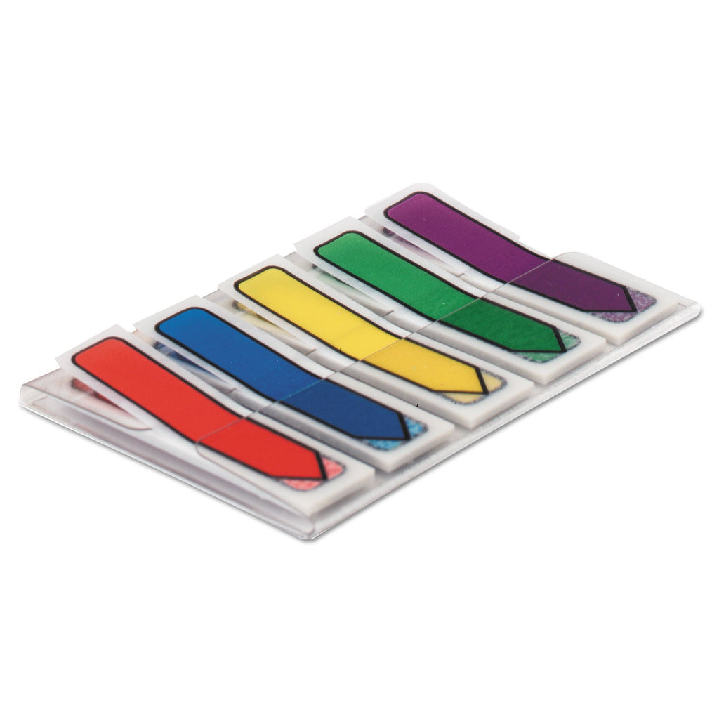 Post-it Arrow 0.5" Page Flags, Blue/Green/Purple/Red/Yellow, 20/Color, 100/Pack