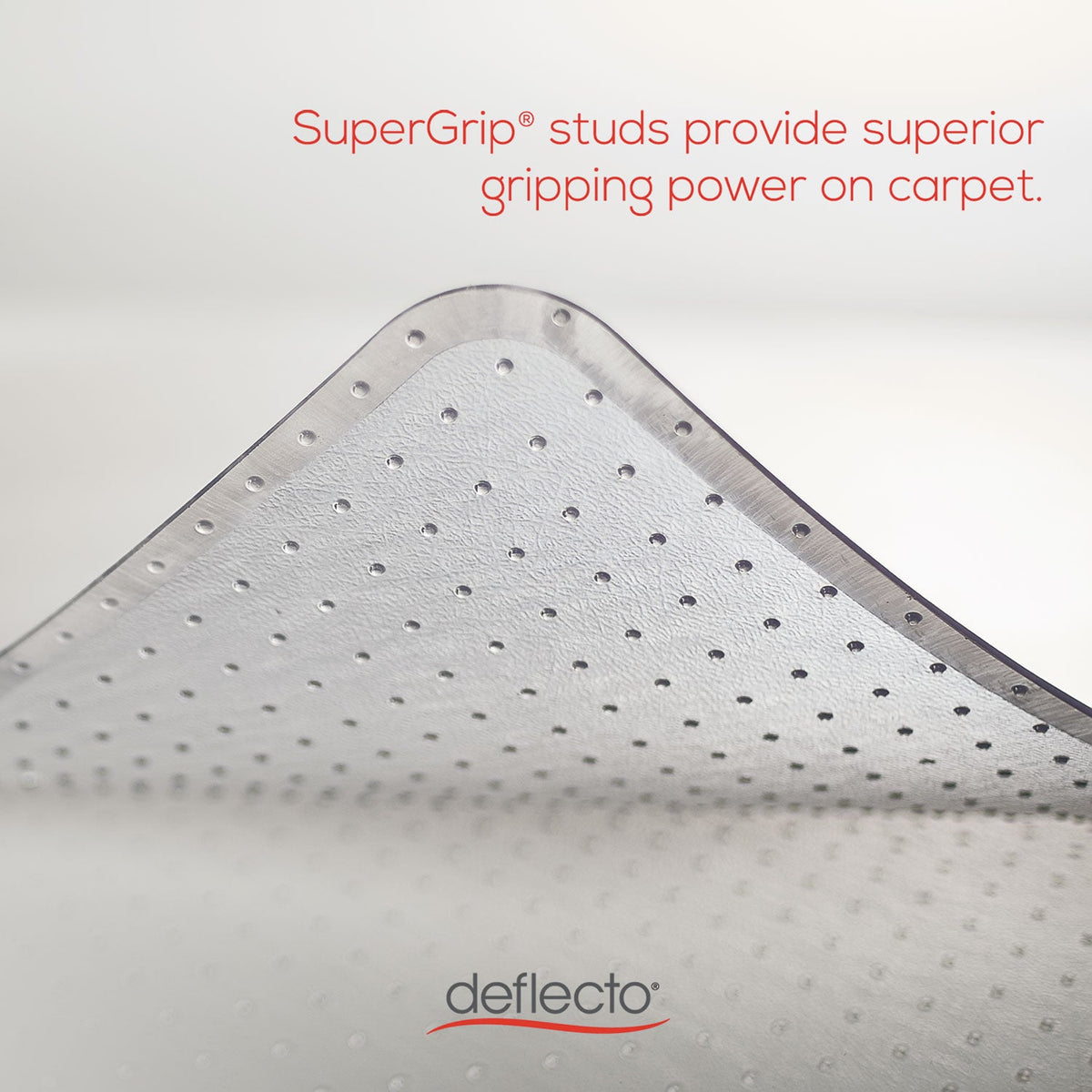deflecto ExecuMat All Day Use Chair Mat for High Pile Carpet, 45 x 53, Wide Lipped, Clear