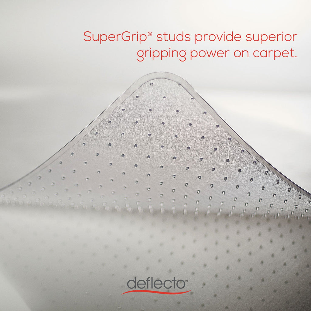 deflecto SuperMat Frequent Use Chair Mat, Medium Pile Carpet, Flat, 46 x 60, Rectangle, Clear