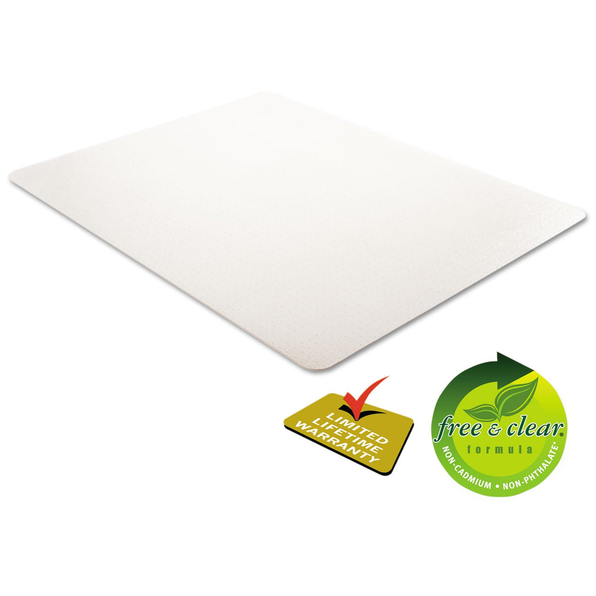 deflecto EconoMat Occasional Use Chair Mat, Low Pile Carpet, Flat, 46 x 60, Rectangle, Clear