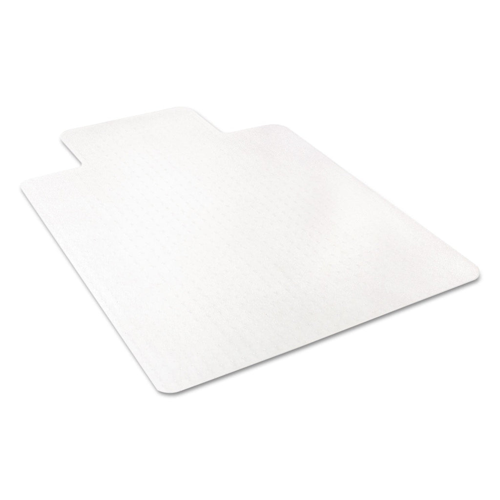 deflecto EconoMat Occasional Use Chair Mat, Low Pile Carpet, Flat, 36 x 48, Lipped, Clear