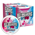 Ice Breakers Duo Raspberry Sugar-Free Mints, 1.3 oz Tins, 8 Count Box