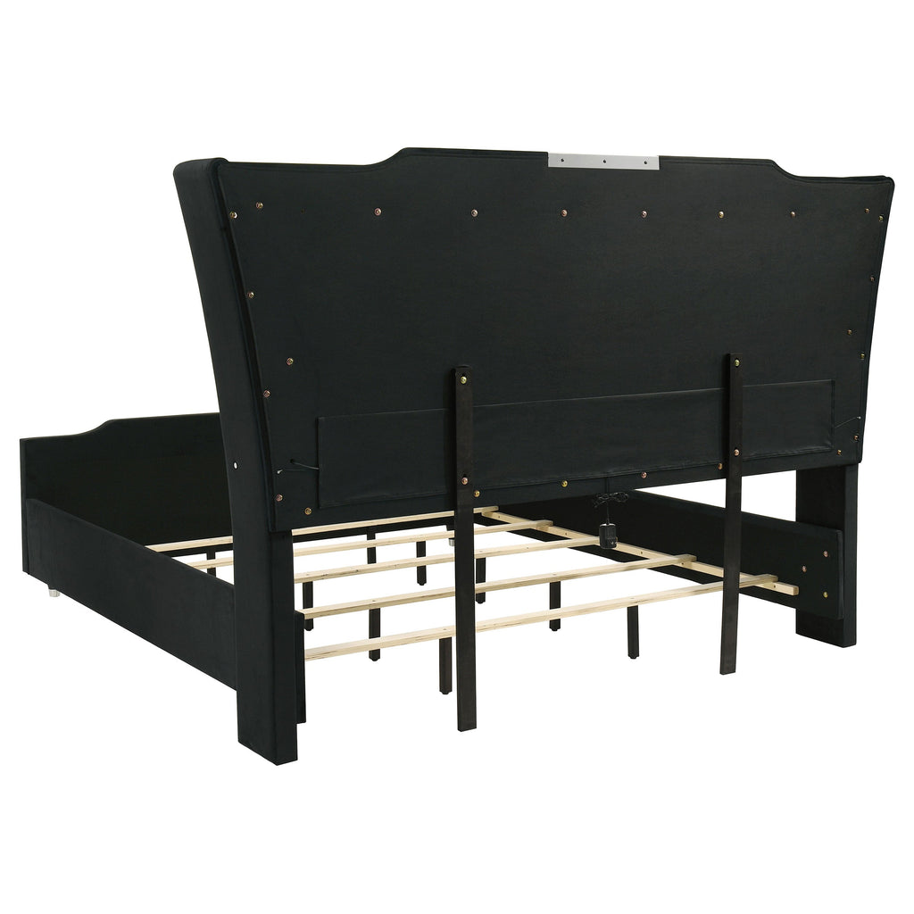 Lorient California King LED Upholstered Bed Black