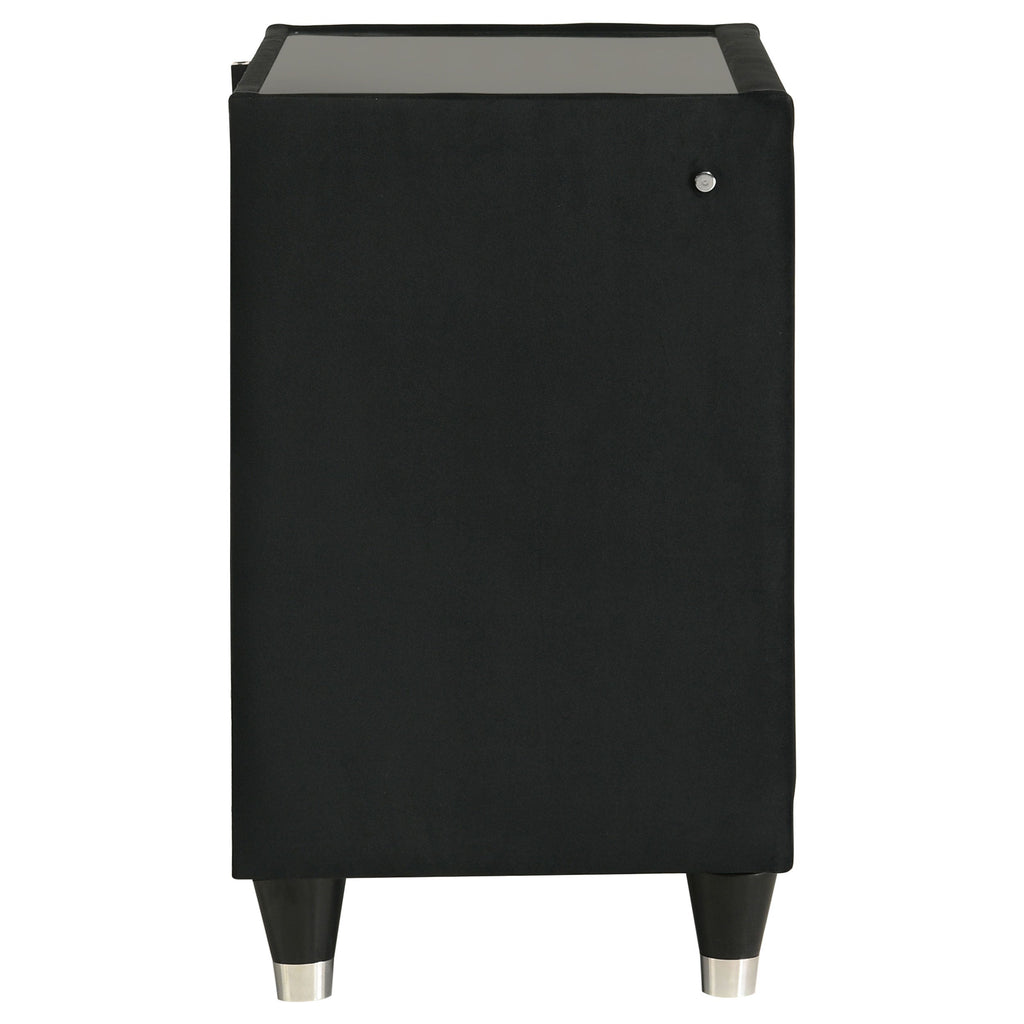 Lorient 2-drawer LED Nightstand with USB Black