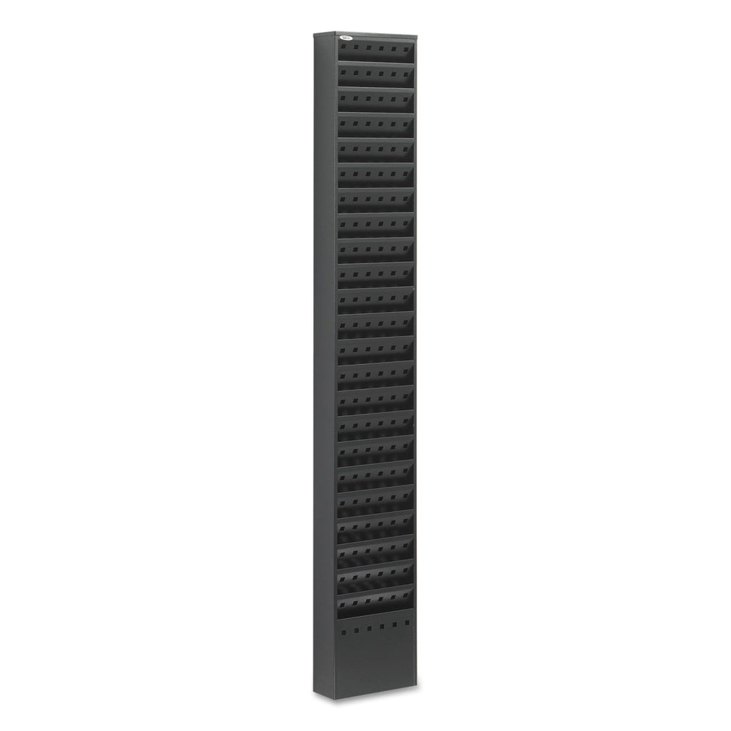 Safco Steel Magazine Rack, 23 Compartments, 10w x 4d x 65.5h, Black