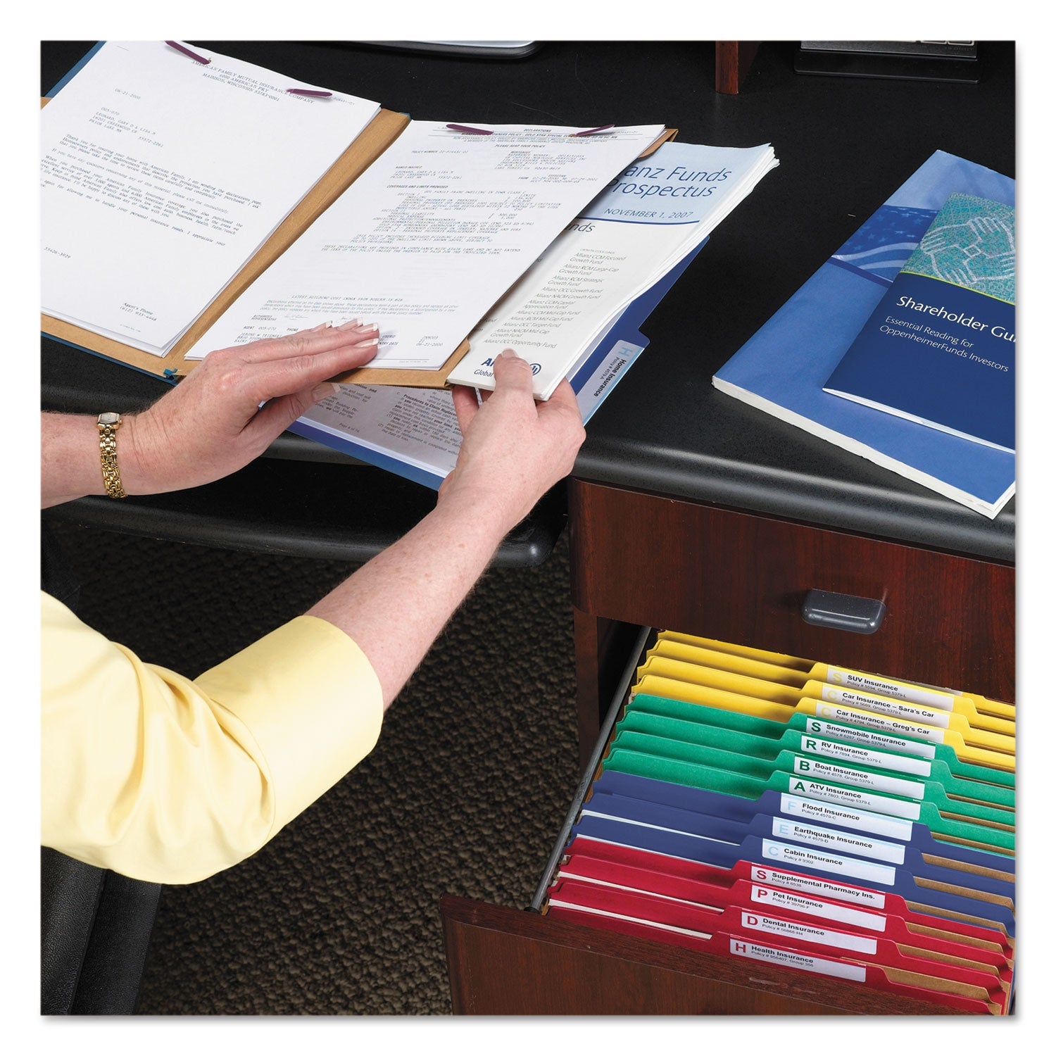 Smead 6-Section Pressboard Top Tab Pocket-Style Classification Folders with SafeSHIELD Fasteners, 2 Dividers, Legal, Red, 10/Box