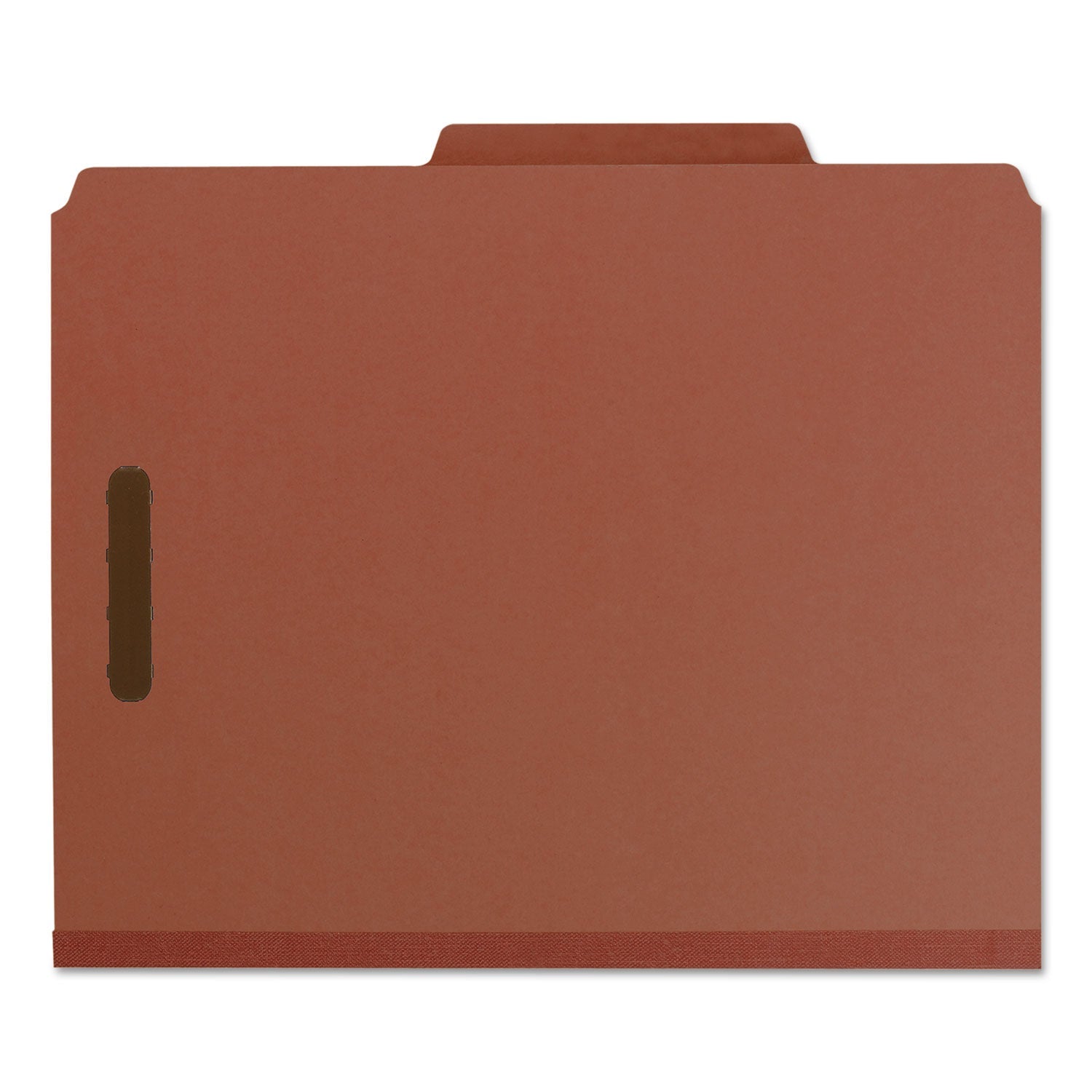 Smead 100% Recycled Pressboard Classification Folders, 1 Divider, Letter Size, Red, 10/Box