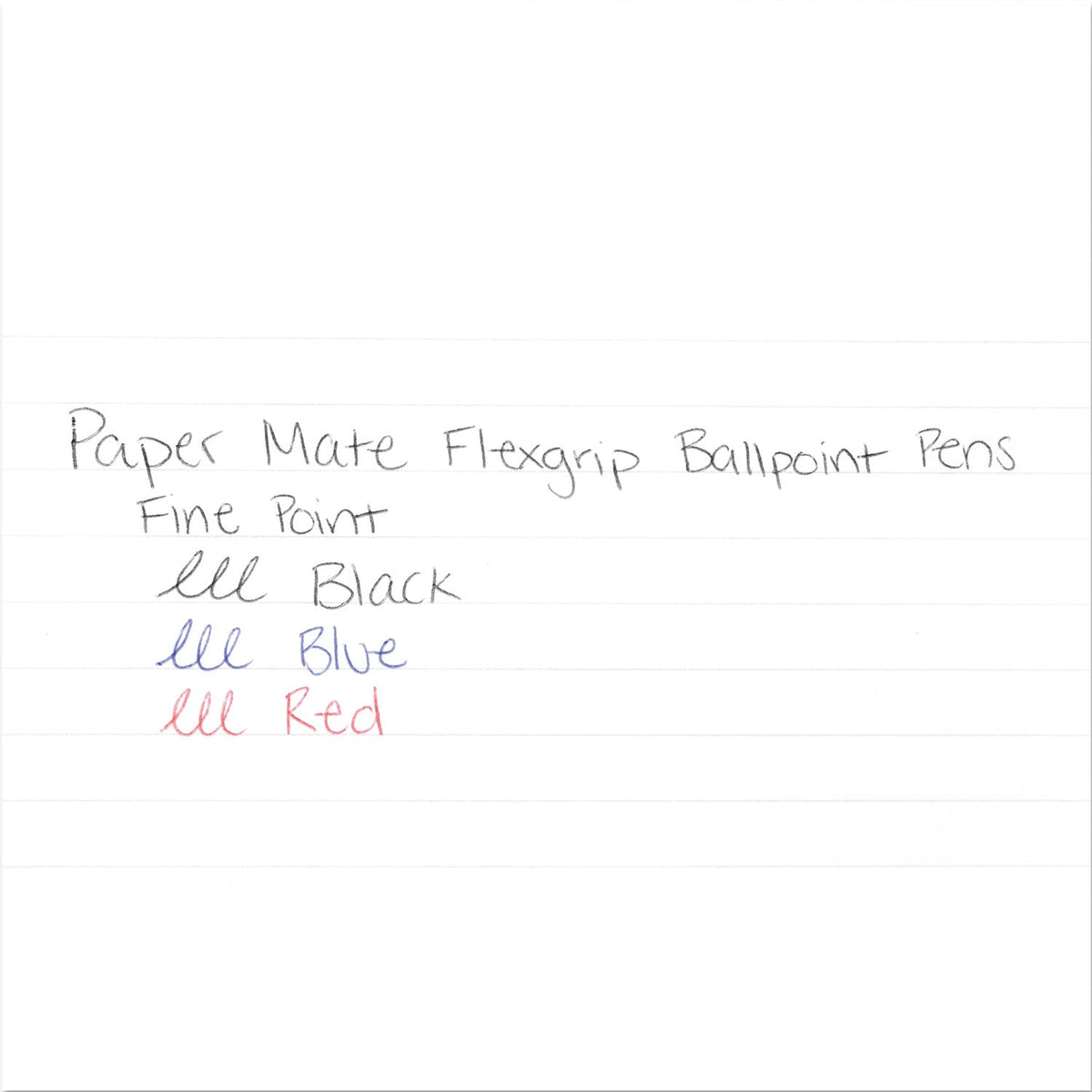 Paper Mate FlexGrip Ultra Ballpoint Pen, Stick, Fine 0.8 mm, Black Ink, Gray Barrel, Dozen