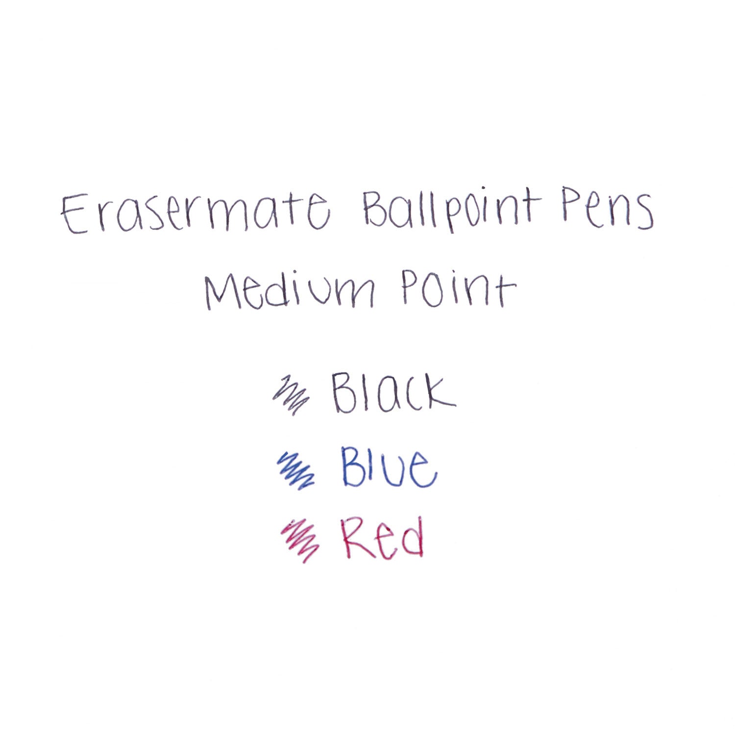 Paper Mate Eraser Mate Ballpoint Pen, Stick, Medium 1 mm, Red Ink, Red Barrel, Dozen