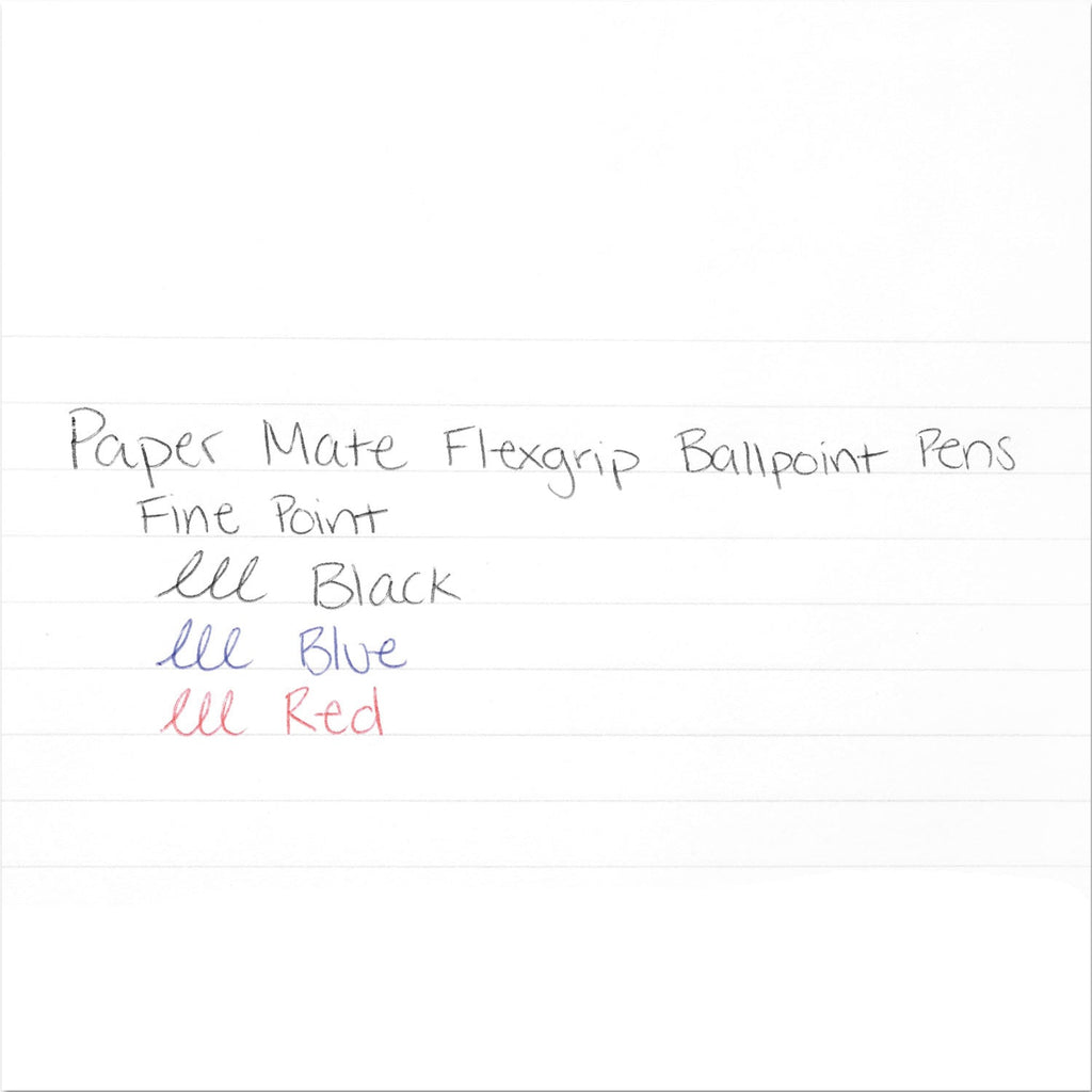 Paper Mate FlexGrip Elite Ballpoint Pen, Stick, Medium 1 mm, Black Ink, Black Barrel, Dozen