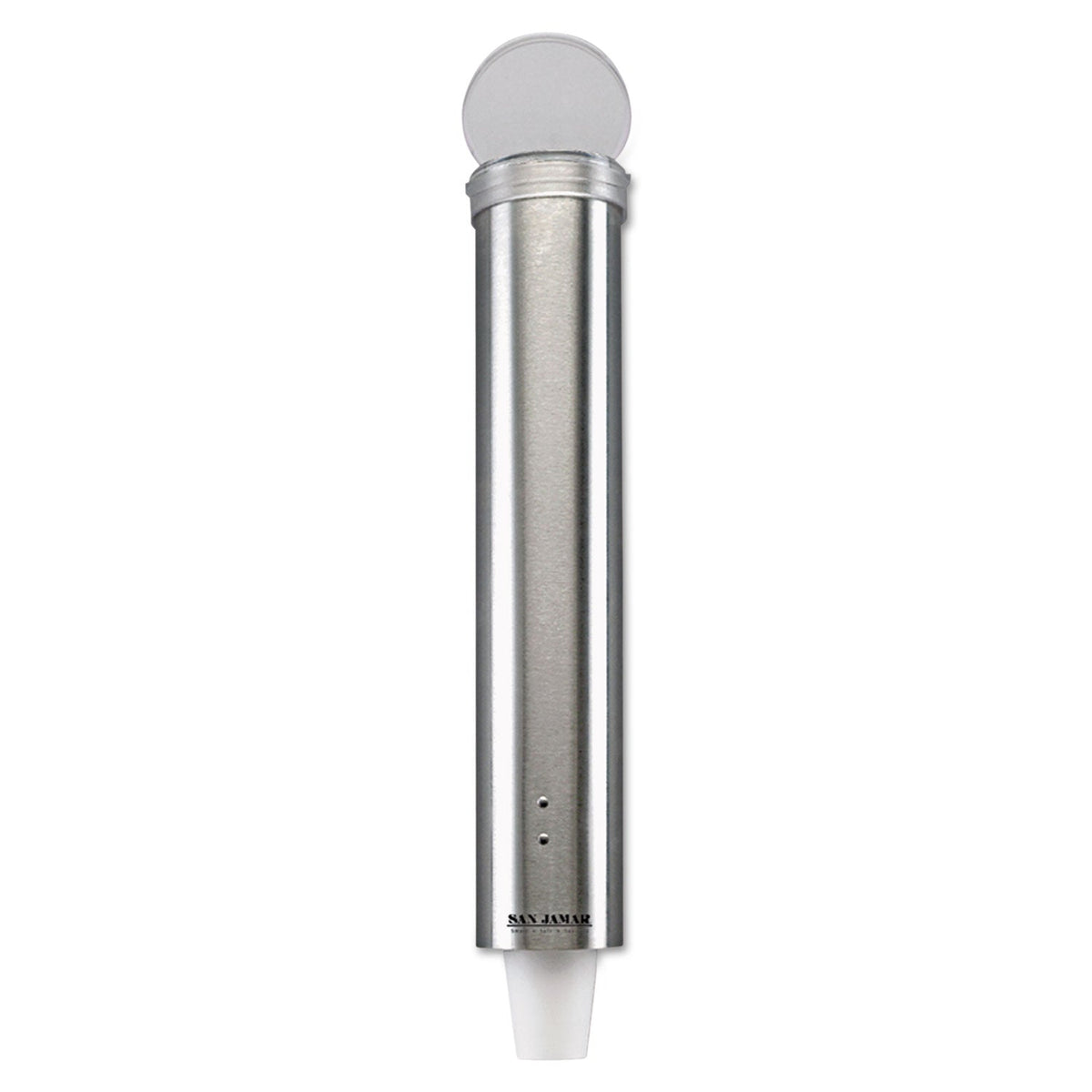 San Jamar Small Pull-Type Water Cup Dispenser, For 5 oz Cups, Stainless Steel
