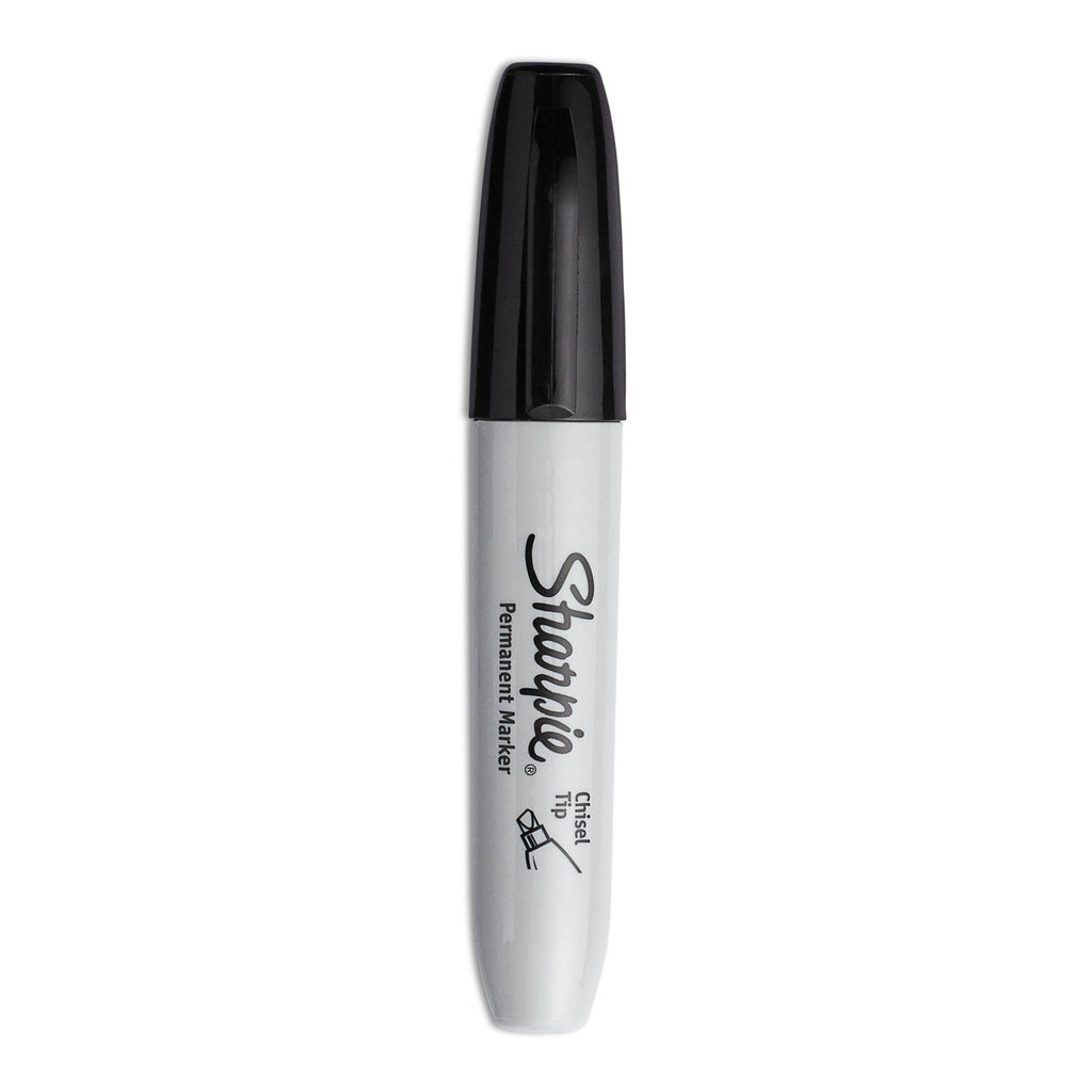 Sharpie Chisel Tip Permanent Marker, Medium Chisel Tip, Black, 4/Pack