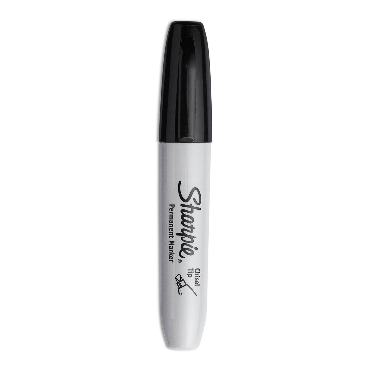 Sharpie Chisel Tip Permanent Marker, Medium Chisel Tip, Black, 4/Pack