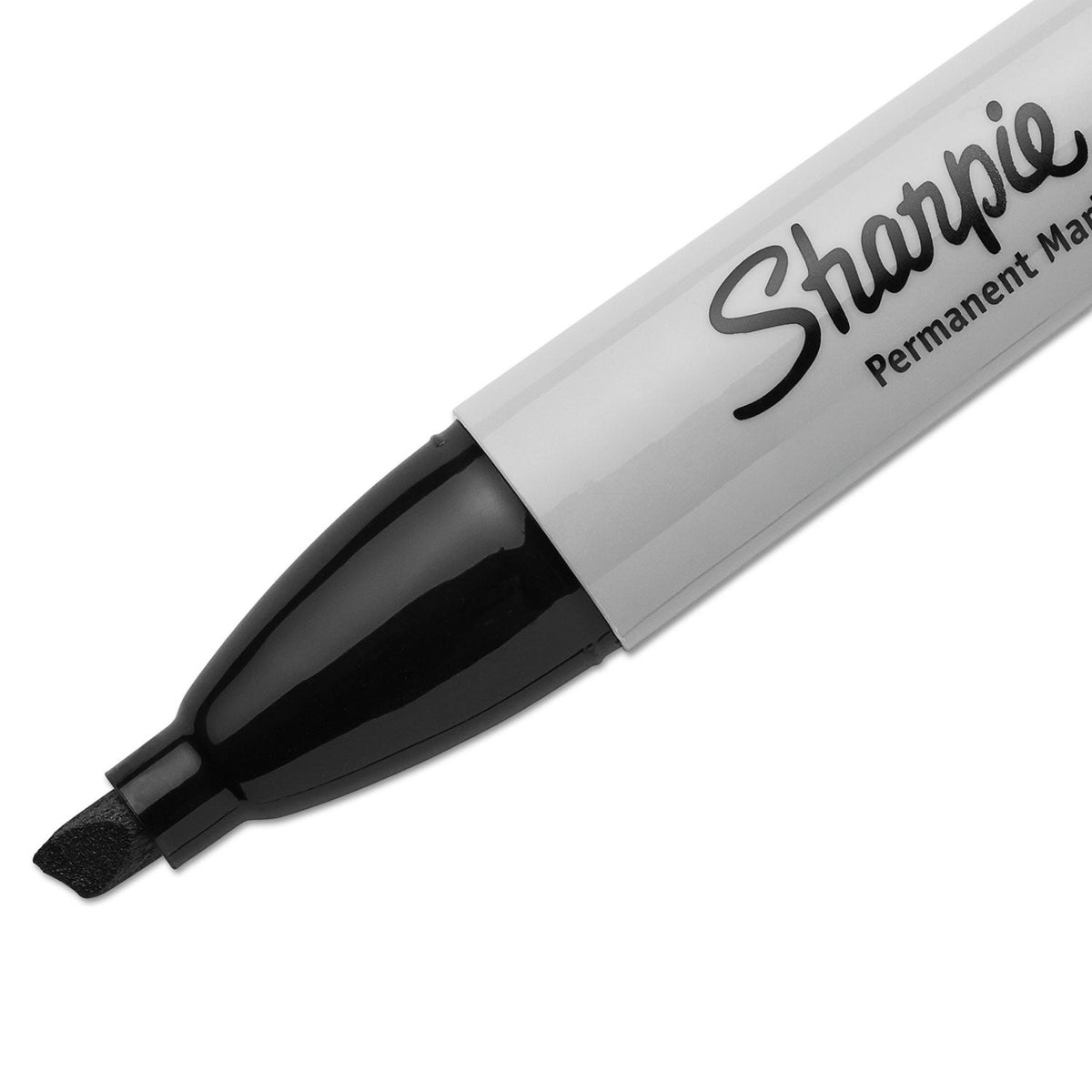 Sharpie Chisel Tip Permanent Marker, Medium Chisel Tip, Black, 4/Pack