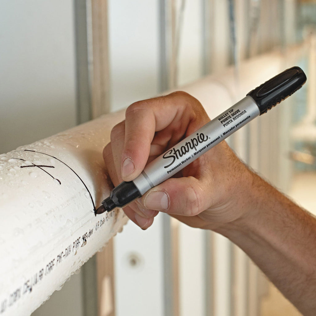 Sharpie Durable Metal Barrel Permanent Marker, Medium Bullet Tip, Black
