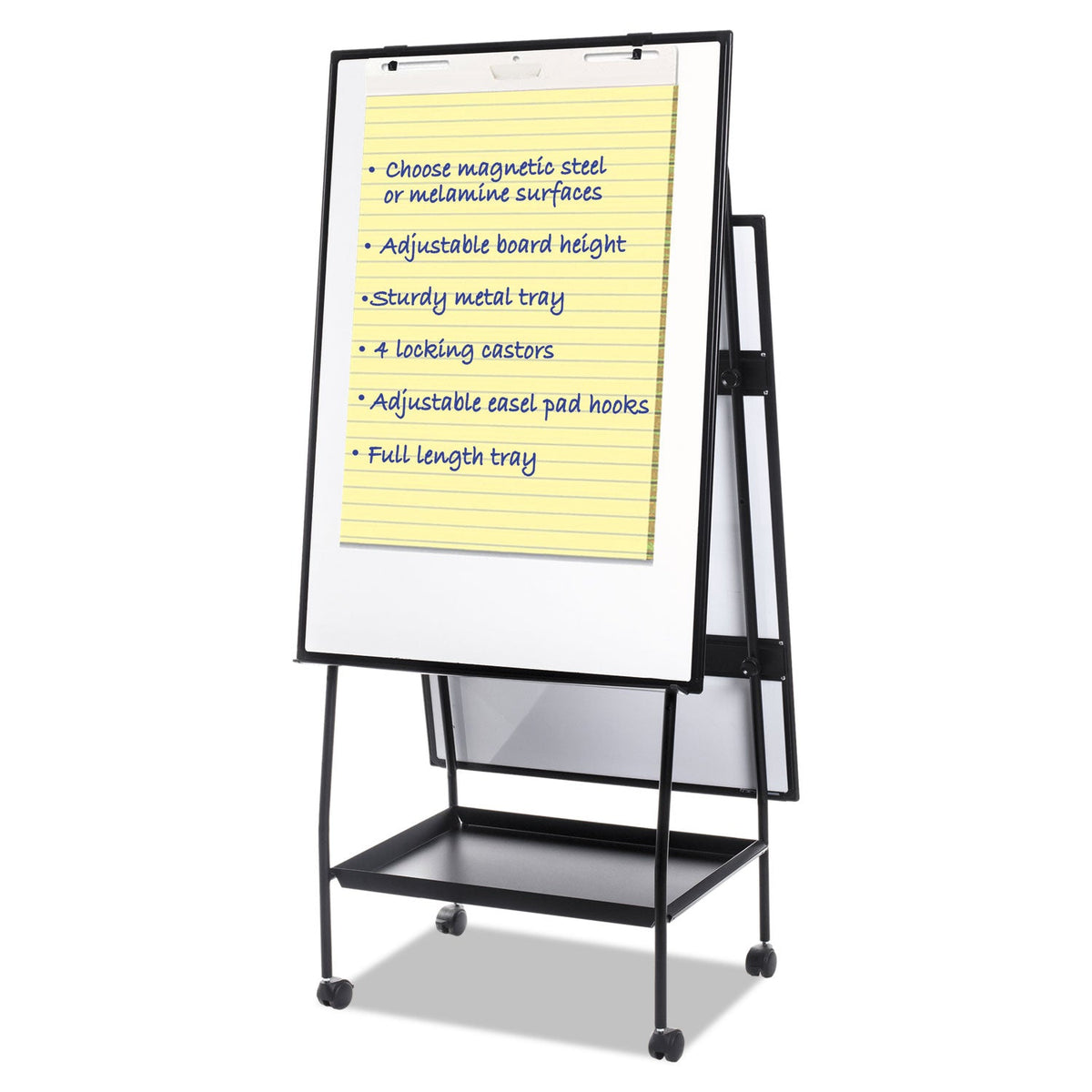 MasterVision Creation Station Dry Erase Board, 29 1/2 x 74 7/8, Black Frame
