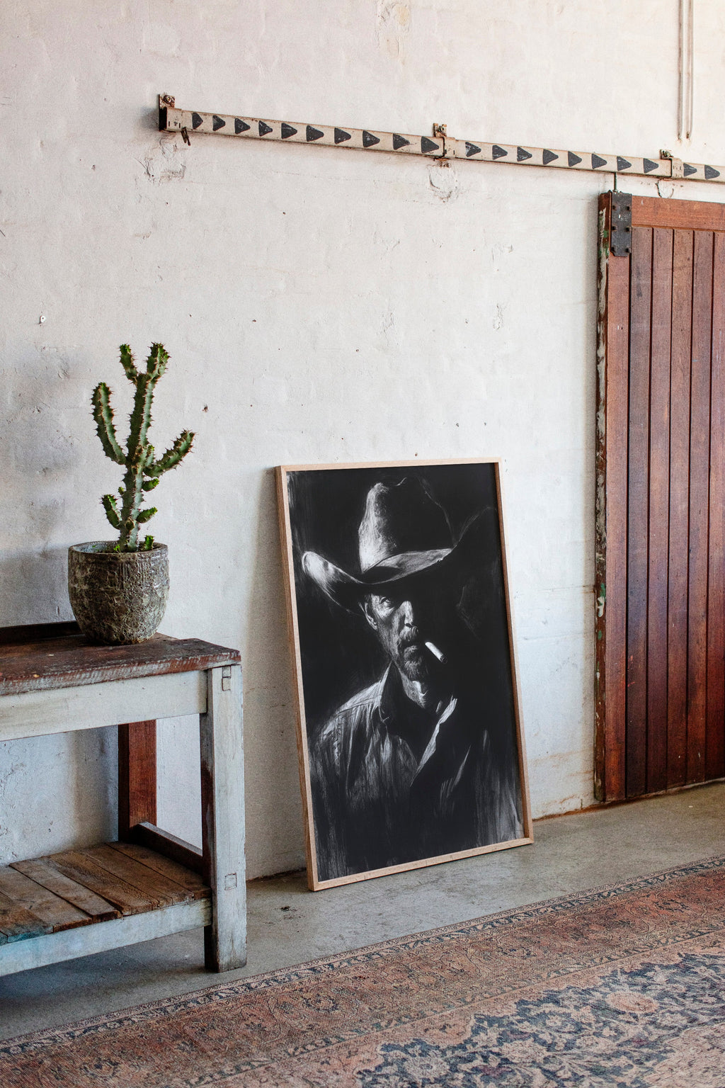Midnight Cowboy in Charcoal Shadows