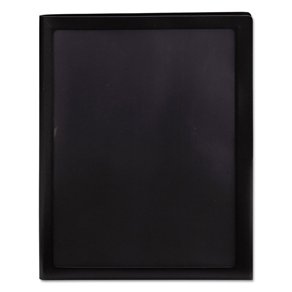 Smead Frame View Poly Two-Pocket Folder, 100-Sheet Capacity, 11 x 8.5, Clear/Black, 5/Pack