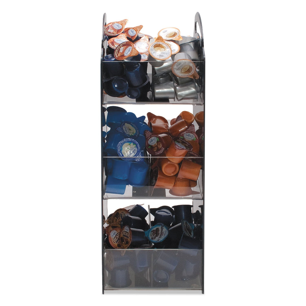 Vertiflex Compact Condiment Organizer, 6 Compartments, 6.13 x 8 x 18, Black
