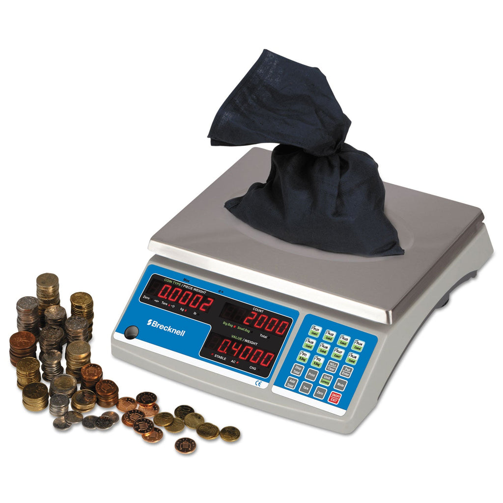 Brecknell Electronic 60 lb Coin and Parts Counting Scale, 11.5 x 8.75, Gray