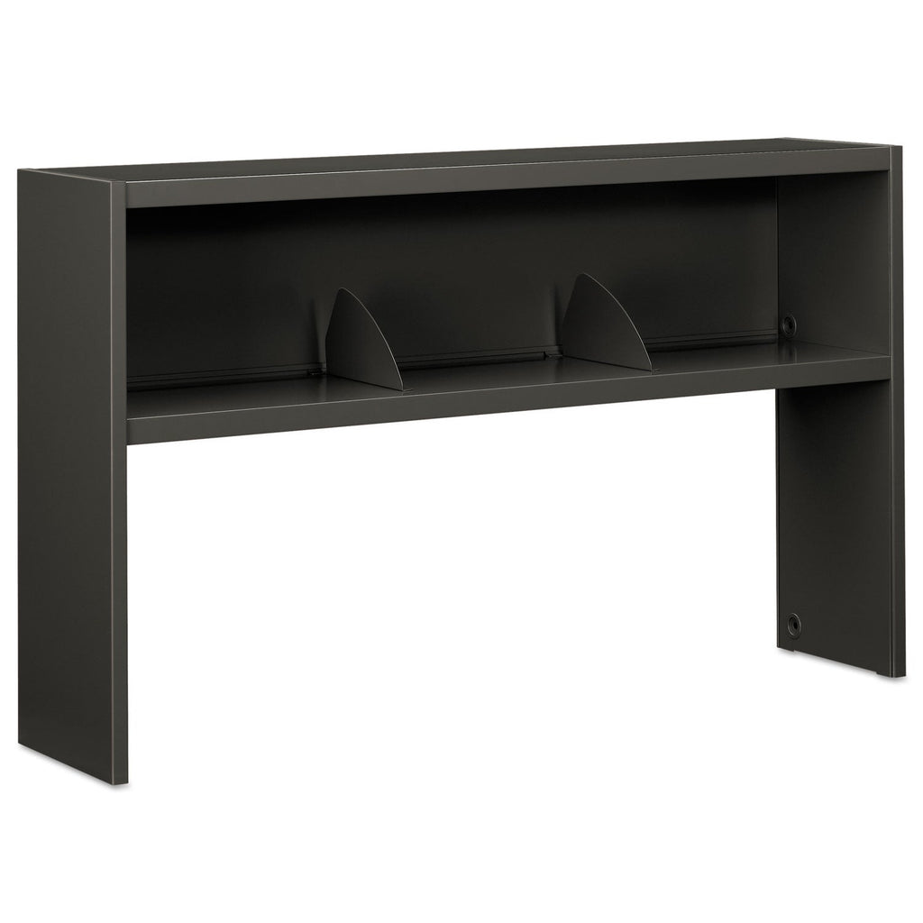 HON 38000 Series Stack On Open Shelf Hutch, 60w x 13.5d x 34.75h, Charcoal
