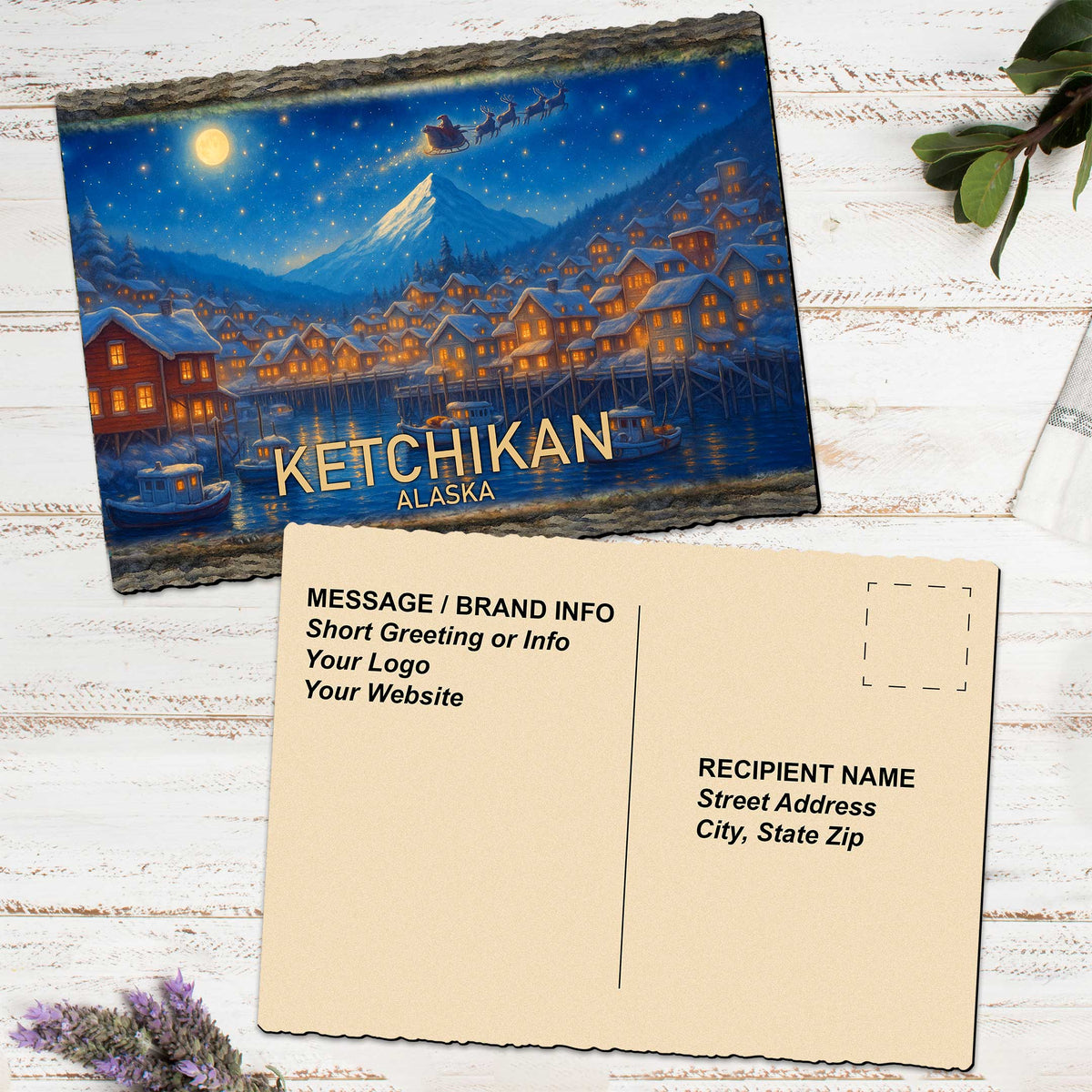 Harbor Under the Full Moon Greeting Card by G. Debrekht - 97119GC