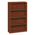 HON 10700 Series Wood Bookcase, Four-Shelf, 36w x 13.13d x 57.13h, Cognac