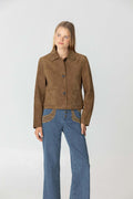 Lapel-collar Pocket Casual Versatile Short Jacket For Women