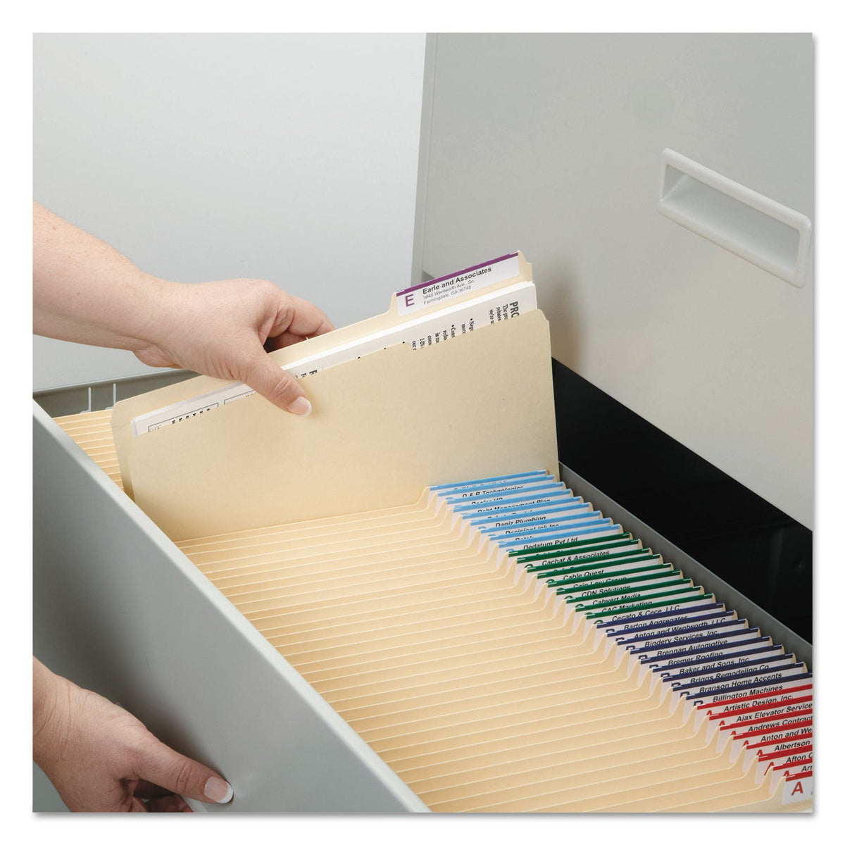 Smead Top Tab Fastener Folders, 1/3-Cut Tabs: Right, 2 Fasteners, Letter Size, 11-pt Manila Exterior, 50/Box