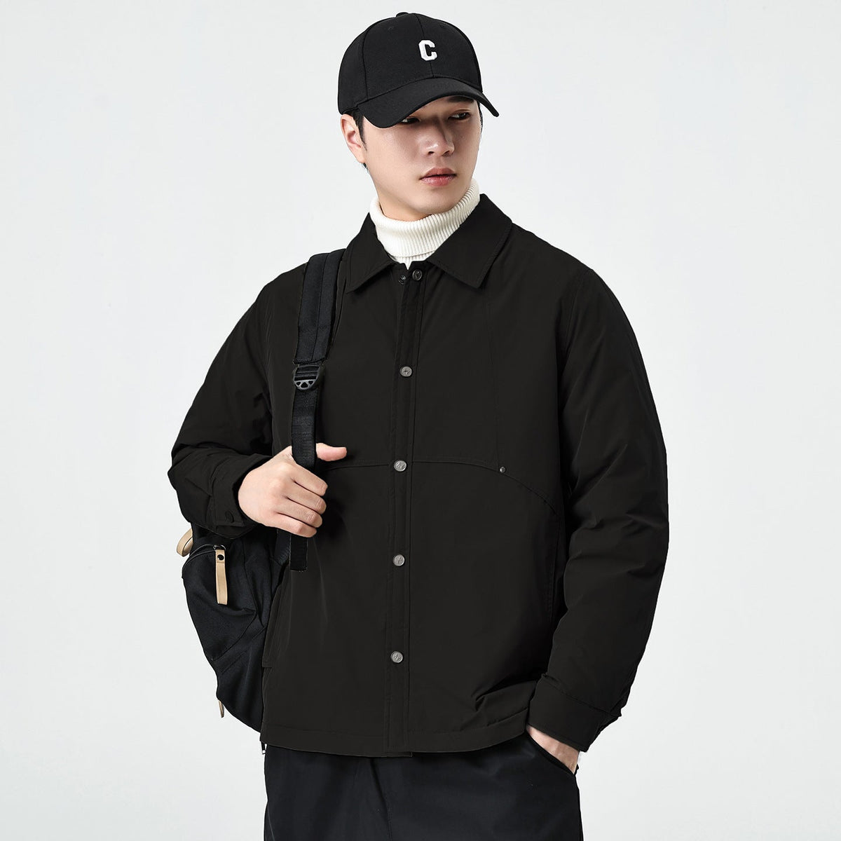 New Autumnwinter Mens Lapel Coatsimple And Warm