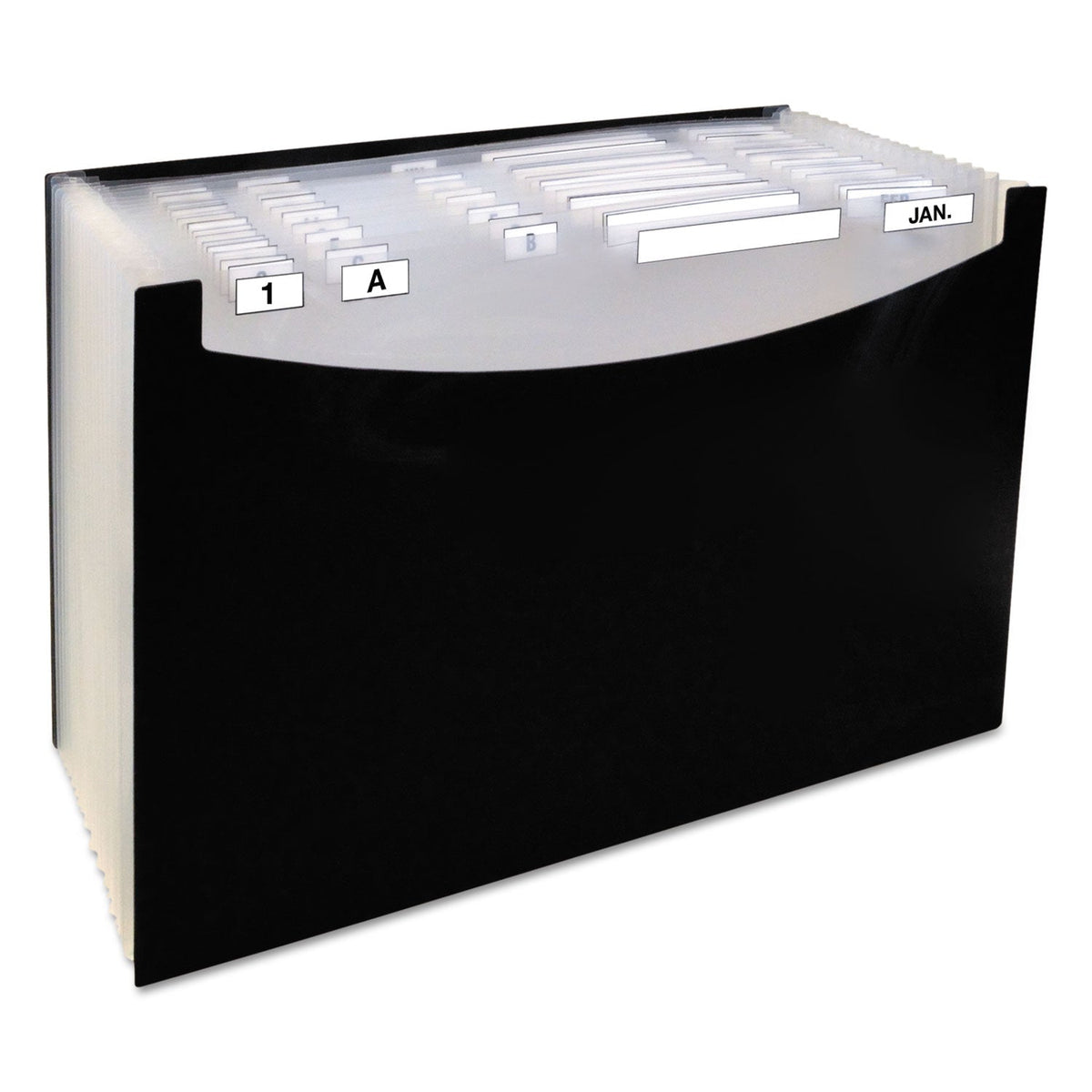 C-Line 21-Pocket Stand-Up Design Expanding File, 12" Expansion, 21 Sections, 1/5-Cut Tabs, Legal Size, Black