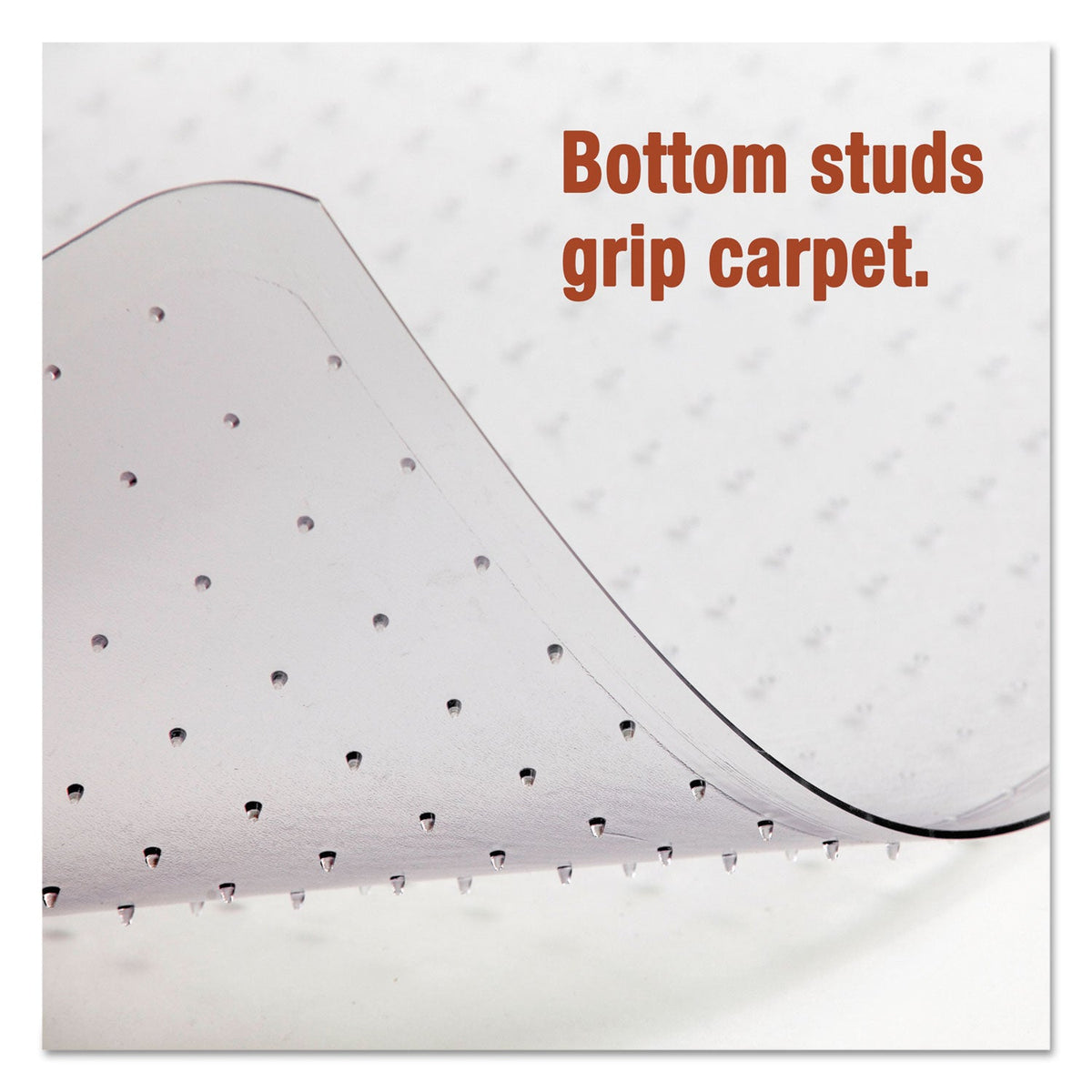 Alera Moderate Use Studded Chair Mat for Low Pile Carpet, 45 x 53, Wide Lipped, Clear
