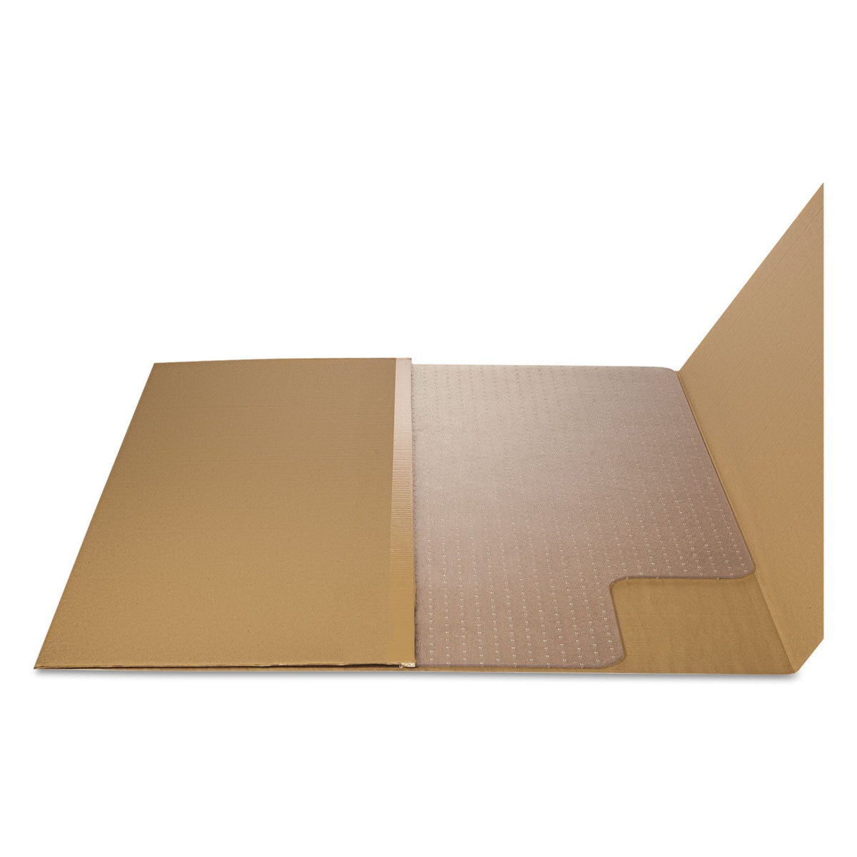 Alera Moderate Use Studded Chair Mat for Low Pile Carpet, 45 x 53, Wide Lipped, Clear