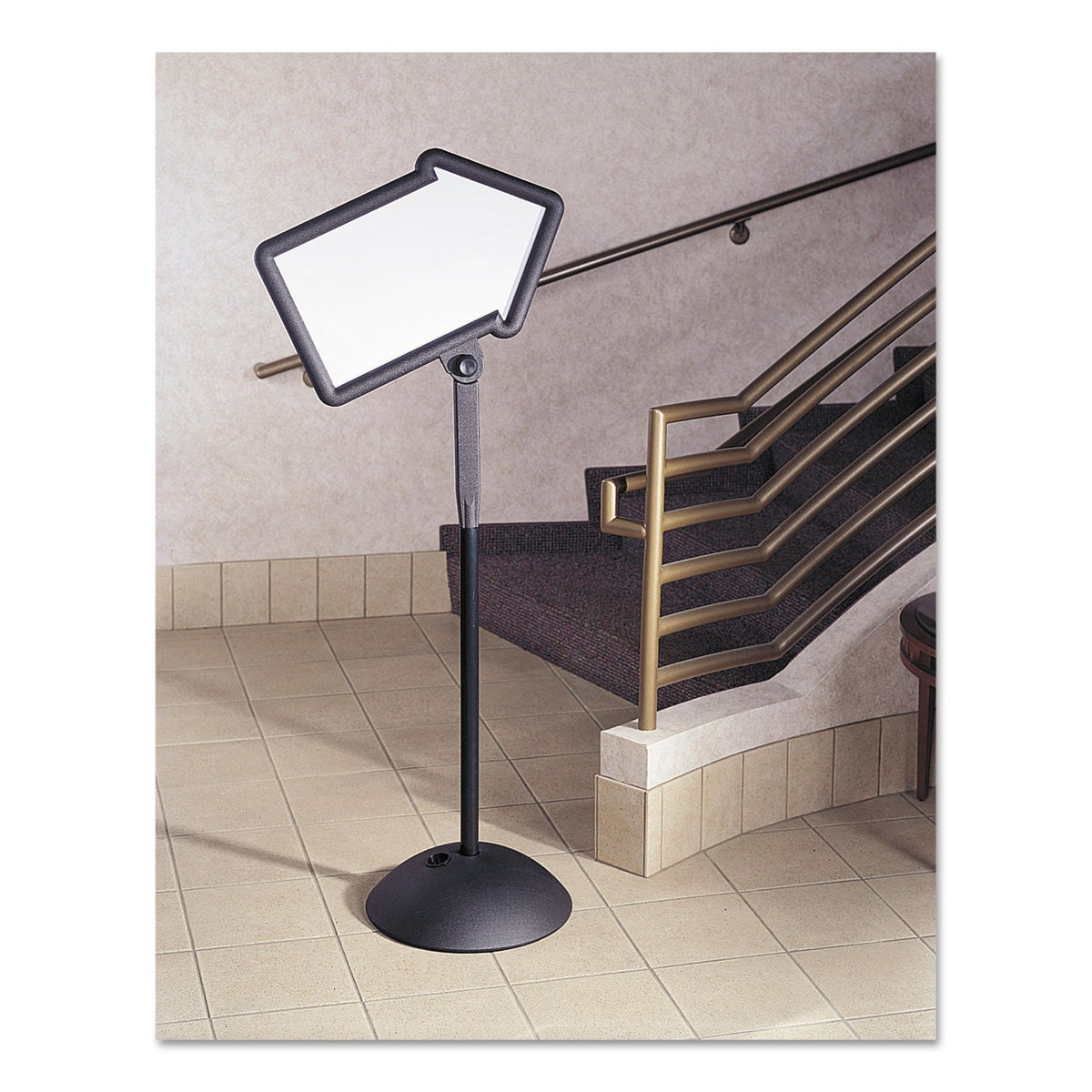 Safco Double-Sided Arrow Sign, Dry Erase Magnetic Steel, 25 1/2 x 17 3/4, Black Frame