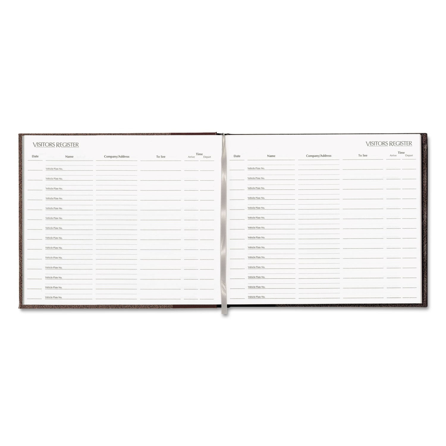 National Hardcover Visitor Register Book, Burgundy Cover, 9.78 x 8.5 Sheets, 128 Sheets/Book
