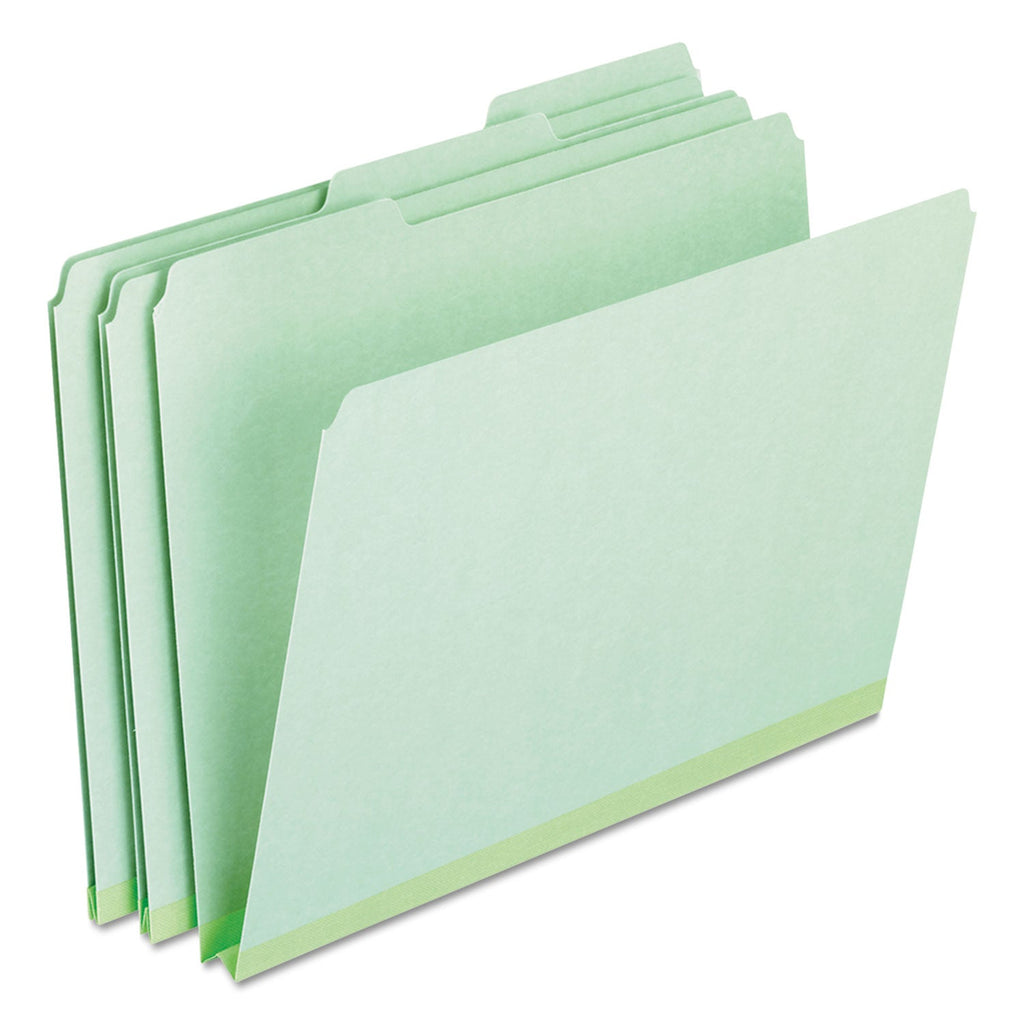 Pendaflex Pressboard Expanding File Folders, 1/3-Cut Tabs: Assorted, Letter Size, 1" Expansion, Green, 25/Box