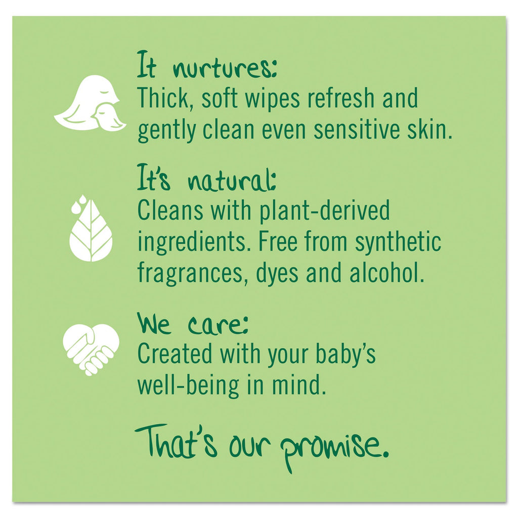 Seventh Generation Free and Clear Baby Wipes, Refill, 7 x 7, Unscented, White, 256/Pack