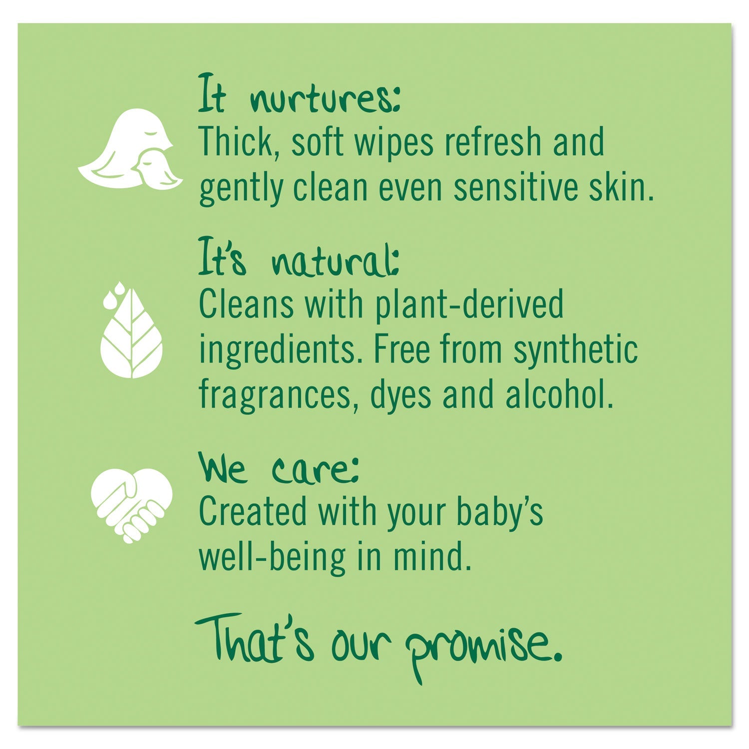 Seventh Generation Free and Clear Baby Wipes, Refill, 7 x 7, Unscented, White, 256/Pack