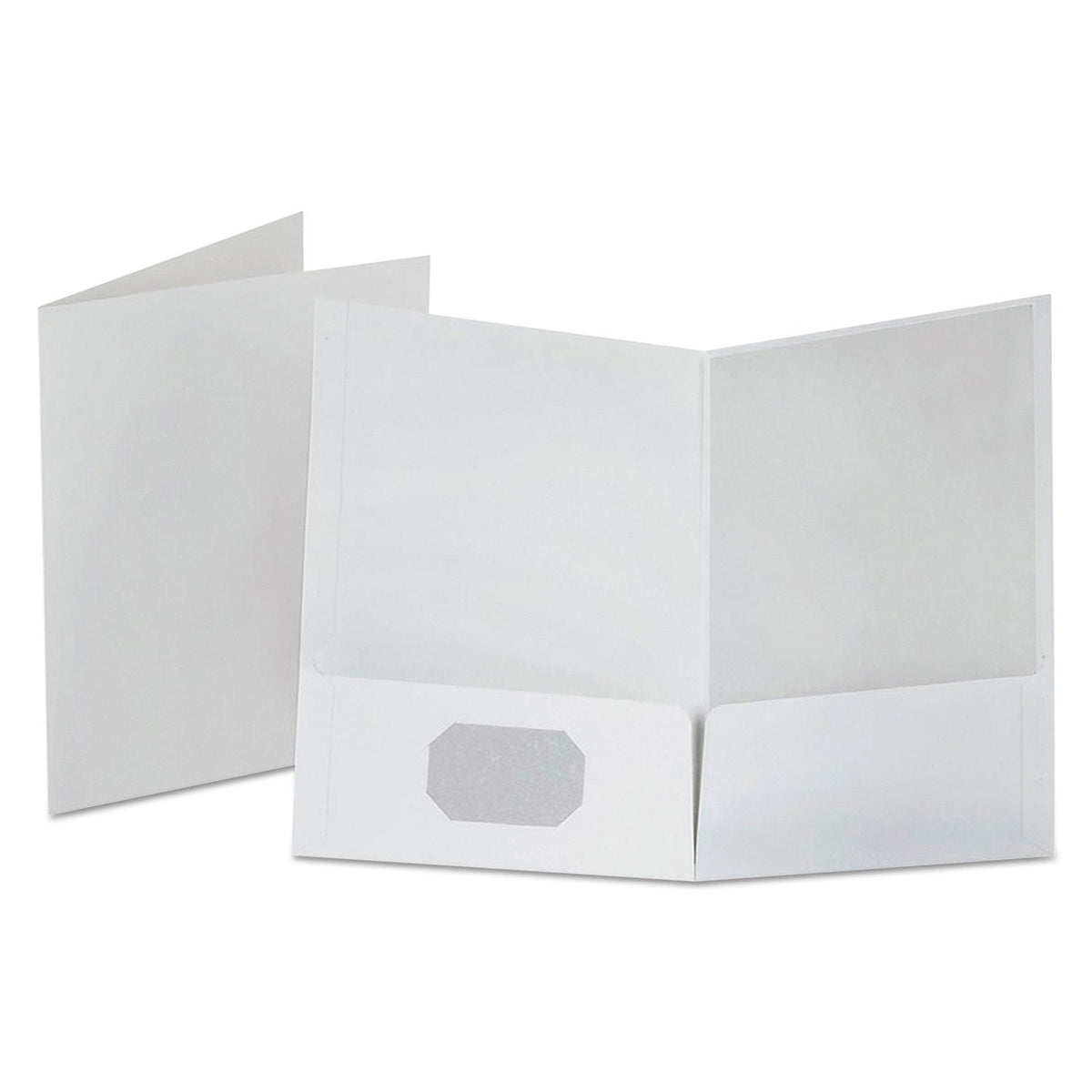 Oxford Linen Finish Twin Pocket Folders, 100-Sheet Capacity, 11 x 8.5, White, 25/Box