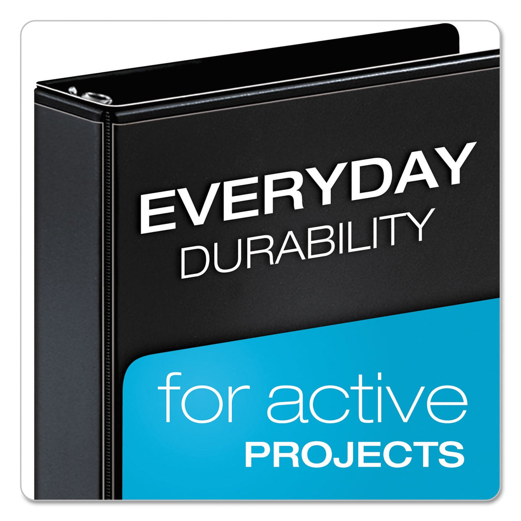 Cardinal Performer ClearVue Slant-D Ring Binder, 3 Rings, 1" Capacity, 11 x 8.5, Black