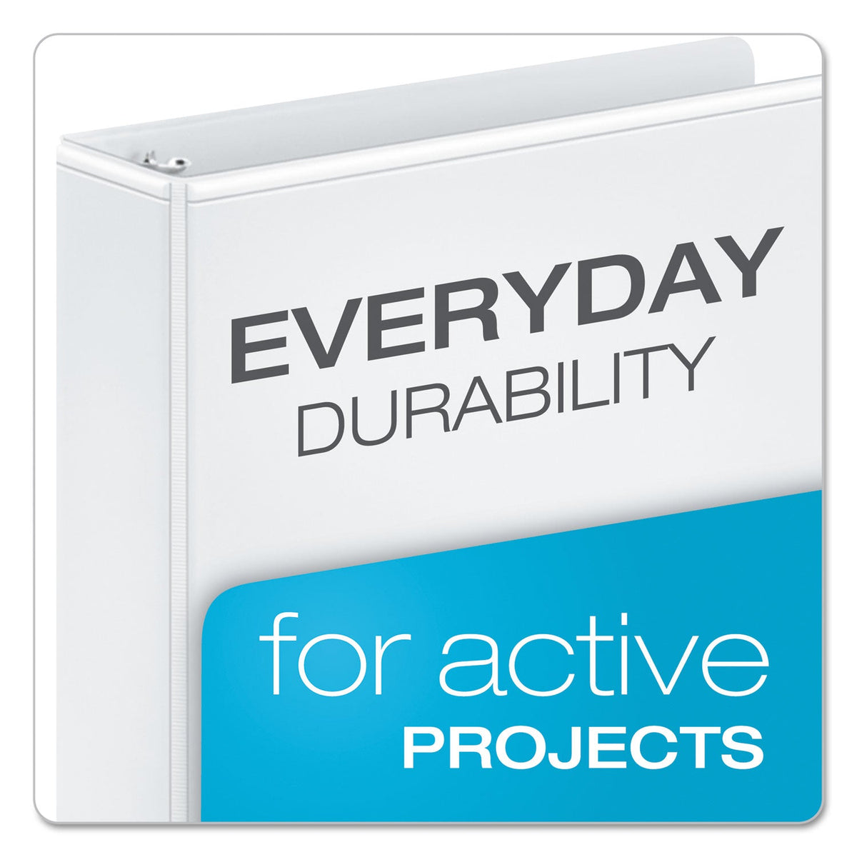 Cardinal Performer ClearVue Slant-D Ring Binder, 3 Rings, 4" Capacity, 11 x 8.5, White