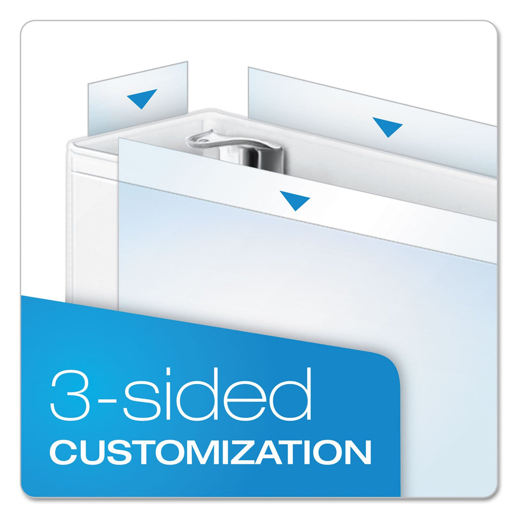 Cardinal ExpressLoad ClearVue Locking D-Ring Binder, 3 Rings, 1.5" Capacity, 11 x 8.5, White