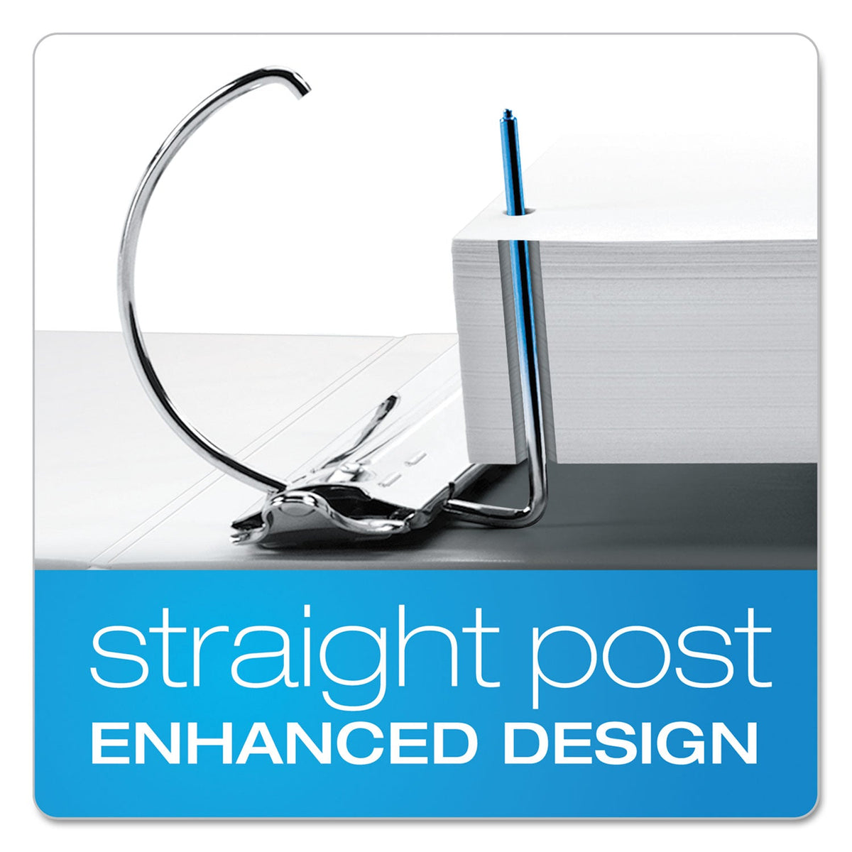 Cardinal ExpressLoad ClearVue Locking D-Ring Binder, 3 Rings, 1.5" Capacity, 11 x 8.5, White