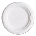 Eco-Products Renewable and Compostable Sugarcane Plates, 6" dia, Natural White, 1,000/Carton