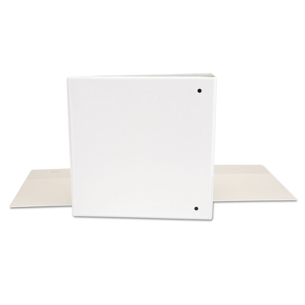 Universal Deluxe Round Ring View Binder, 3 Rings, 2" Capacity, 11 x 8.5, White